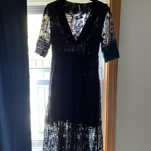 Free People Black Lace Dress - Size 2